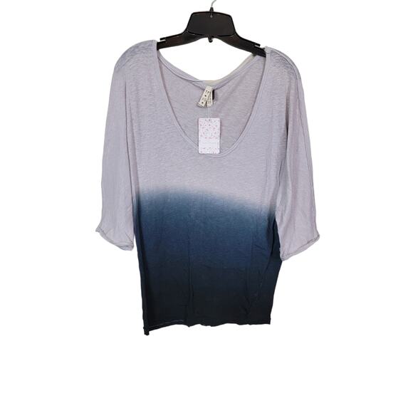 Free People Size XS Linen Blend Ombre "Strawberry Top" New with Tag Black - Picture 1 of 6